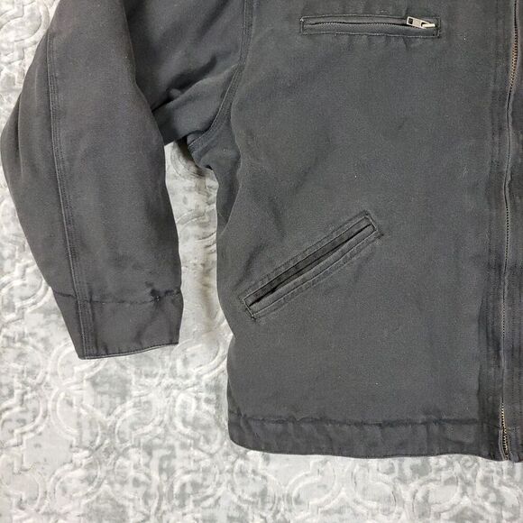 Vintage Port Authority Work Jacket Men's XL Black Quilt Lined Heavyweight Logo - Picture 5 of 12